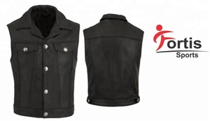 เสื้อกั๊กหนังสำหรับไบเกอร์ชาย,แฟชั่นแบบกำหนดเองไม่ซ้ำใคร - Product Image 4