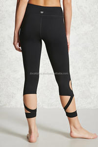 custom oem cutout capri leggings/<b>tights</b> - Product Image 3