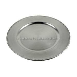 Assiette de chargeur en métal cuivre bordure assiette décorative en métal vaisselle assiettes assiettes - Product Image 5