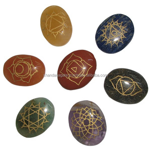 Alta calidad 7 Chakras conjunto curación forma ovalada 7 chakra piedra conjunto chakras Reiki conjunto de piedras preciosas curación natural cristal al por mayor - Product Image 3