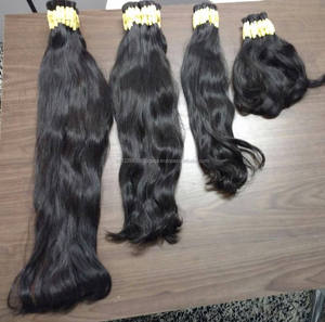 Venta caliente color natural crudo virgen Remy al por mayor crudo indio templo pelo Venta caliente 100% cabello humano virgen - Product Image 2