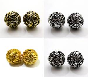 Cuentas redondas chapadas en oro precio a granel Bali - Product Image 3