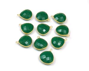 Bijoux en Onyx Vert Plaqué Or pour la Fabrication de Bijoux, Bijou à Facettes, Connecteur de Lien, Simple Bail en Laiton Fait à la Main en Sterling - Product Image 3