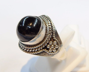 ธรรมชาติสีดำดาวเรขาคณิต925เงินสเตอร์ลิงทำด้วยมือเครื่องประดับแหวนอัญมณีขายส่งราคาโรงงาน - Product Image 2