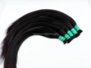 Cheveux humains Remy indiens purs, lisses, brillants, en vrac, naturels, raides, couleur naturelle - Product Image 3
