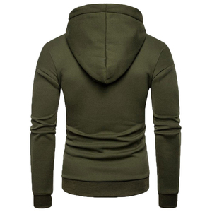 Sudadera con capucha para hombre con bolsillo con cremallera, logotipo personalizado, tela 100% algodón, cómoda y transpirable para hombres. - Product Image 3