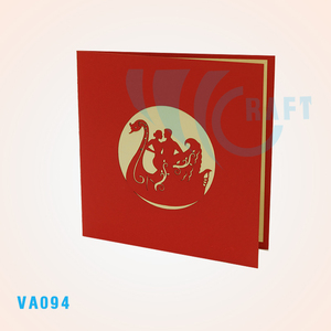 Carte de vœux de Noël 3D pop-up artisanale Swing Love 120x120mm, souvenir en papier personnalisé, artisanat vietnamien - Product Image 5