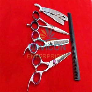 Nouveau DESIGN de ciseaux de coiffure en acier au COBALT japonais avec pouce pivotant, ensemble de coupe et d'amincissement pour SALON de beauté/barbier - Product Image 2