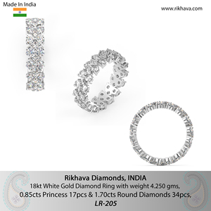 Precioso anillo de diamantes de oro blanco con diseño impresionante - Product Image 6