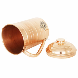 Jarra de agua potable de cobre, 50 OZ, tacto plateado de lujo - Product Image 4