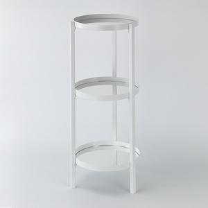 4-Tier Matte White Finish Round Shape Storage Rack <b>Shelf</b> - Product Image 2
