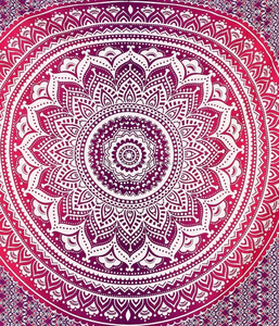 Tapiz de Jacquard de estilo bohemio indio, colcha Rosa degradada, colcha para colgar en la pared, manta doble impresa, Mandala Aubusson para étnico - Product Image 2