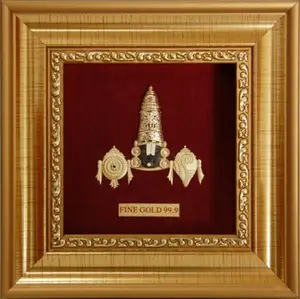 24k Lamina D'oro di Arte 3D Balaji Dio Indiano per il Ricordo