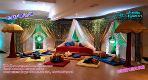 Cortinas de fondo de boda de lentejuelas coloridas cortinas de fondo bordadas DE BODA hechas a mano cortinas Mandap de boda india - Product Image 2