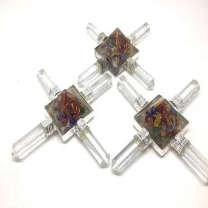 Chakra Orgone Pyramid Generator Crystal Healing Engraved Usui Reiki Symbols Gemstone Positive Energy Gemstone