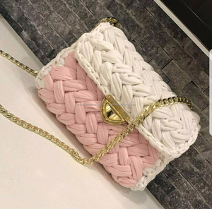 Very Special Style Fashion Handmade Crochet Yarn Bag - Product Image 6