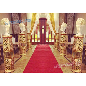 Últimos Pilares de Fibra Dorados para Bodas, Pilares de Fibra de Cristal para Pasillos, Columnas de Fibra Jali para Pasillos de Cristal, Reino Unido - Product Image 1