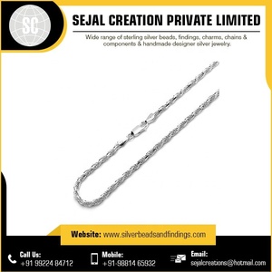 Factory Supply Unisex Classic Beads <b>Chain</b> Roll Customized <b>925</b> <b>Sterling</b> <b>Silver</b> Necklaces with Bezel Setting Unisex <b>925</b> Jewelry - Product Image 2