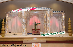 Mandap de Fibra de Cristal para Bodas, Diseño de Pilar en Espiral, Estilo Moderno, Fácil Montaje, Tamaño y Color Personalizables para Eventos de Boda - Product Image 2