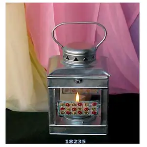 Lanterna Tealight para decoração de jardim, desenho luxuoso, chapa de metal prateada, lanterna para decoração ao ar livre