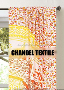 Ombre Mandala Handmade Valences 2PC Cotton Door <b>Curtains</b> Set Door Hanging Window Voile Door <b>Curtain</b> Decorative Ethnic Ombre Art - Product Image 6