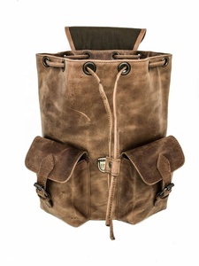 Leather Backpack Small Distressed | Shoulder Bag | LEATHER TRAVEL BAG ADJUSTABLE SHOULDER STRAP - Product Image 5