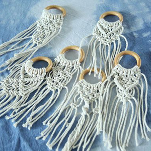 Anneau de serviette en macramé en corde de coton fait à la main décoration de Table pour manger et fête cadeaux de Noël tapis de serviette - Product Image 1