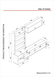 Meilleure vente Unité TV de luxe exclusive Noyer-Antrasit Panneau de particules au design moderne de Turquie pour le salon - Product Image 5