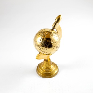 Polished Brass Nautical <b>World</b> <b>Globe</b> with Alloy Metal Base for Wedding Christmas Graduation Corporate Table Decor Office Home Use - Product Image 4