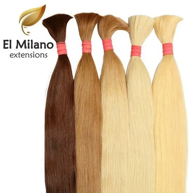 Bulk hair extensions in soft texture by 100% natural Human virgin remy raw hair