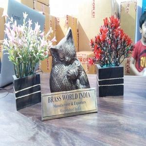 American Style Metal Pet Urns Sets of Two Kitty Cremation by Brassworld India <b>Funeral</b> <b>Supplies</b> - Product Image 3