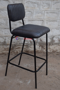 Chaise de bar industrielle vintage en fer et cuir pour hôtels cafés ateliers cuisines salons entrées disponibles en gros - Product Image 3