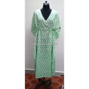 印度棉花长长衫妇女Abaya睡衣宽松性感连衣裙和服礼服制造商
