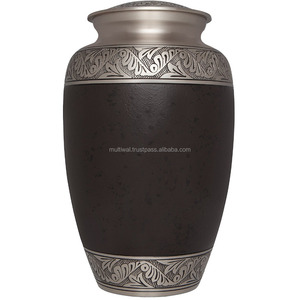 Urne de crémation en métal pour adultes, forme classique, rose poli, tournesols. - Product Image 4
