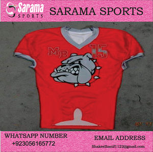 Maillot de football américain vintage en polyester et spandex avec logo d'équipe personnalisé par sublimation pour enfants et hommes - Product Image 2