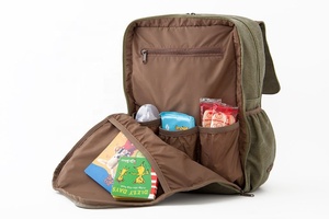 Custom Waxed Canvas Waterproof <b>Camera</b> Insert Bag Leather Trim High Quality <b>Camera</b> Backpack OD-0006 - Product Image 4