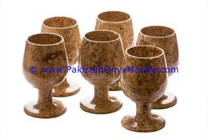 Copas de vino de mármol fósil de forma redonda ampliamente variada para uso decorativo - Product Image 2