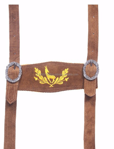 Lederhosen-Cuero de roble amarillo y marrón, auténtico, alemán, bávaro, Oktoberfest - Product Image 3