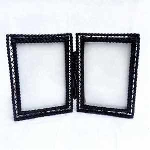 <b>Love</b> Couple Double <b>Photo</b> <b>Frame</b> Recycled Iron Chain <b>Love</b> Couple Picture <b>Frame</b> Decorative Iron Picture <b>Frame</b> - Product Image 1