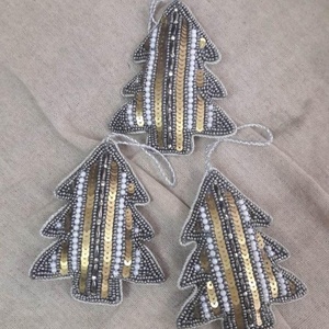 Unique <b>Beaded</b> Christmas Hanging Tree Ornament for Party Decor <b>Beaded</b> <b>Fabric</b> Hanging Ornaments - Product Image 1