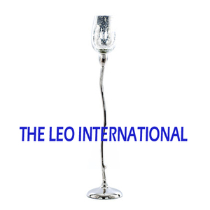 Portavelas de Pilar y Vela de Cristal Transparente con Base de Aluminio para Decoración de Mesa en el Festival Diwali, Regalo - Product Image 1