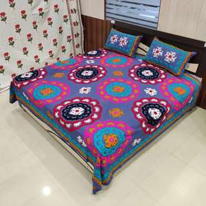 Funda nórdica de cama Suzani de algodón hecha a mano, estilo liso bellamente bordado para dormitorio, uso desechable para hoteles - Product Image 3