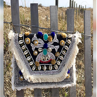 Bolso de Mano Étnico Indio Bohemio para Novia, con Diseño de Bolsos Banjara, Cierre con Bordado a Mano