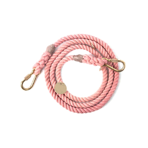 Laisse de chien en coton naturel écologique fait à la main Ombre rose corde luxe or laiton matériel solide dentelle confortable chien durable - Product Image 3
