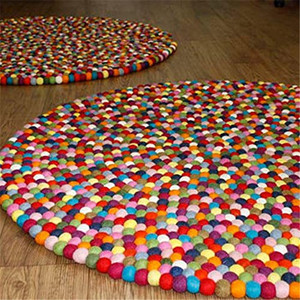 Alfombras de Bolas de Fieltro de Lana Hechas a Mano, Versátiles, de Color Sólido para Dormitorio, Sala de Estar, Baño, Hotel, Alta Calidad, Lavables a Mano - Product Image 5