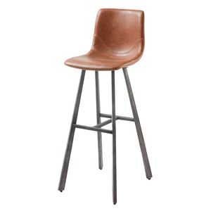 Tabouret de Bar industriel en cuir et fer de Style indien - Product Image 2