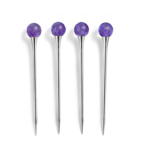 Metal Silver <b>Cocktail</b> Picks <b>Set</b> of 4 - Product Image 1