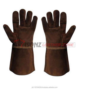 Gants de soudage TIG ISONZ marron de qualité supérieure, pour soudeurs, paume entière en daim fendu, 35 cm, résistance à la chaleur, antidérapants, EN388 - Product Image 2
