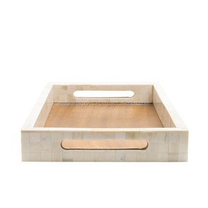 Best Price Bone Inlay Rectangular Serving Tray for Dining Table Made in India - Product Image 3