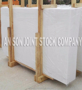 Losa de mármol blanco como la nieve de diseño moderno de grado A, losa grande pulida exterior con un embalaje atractivo - Product Image 1